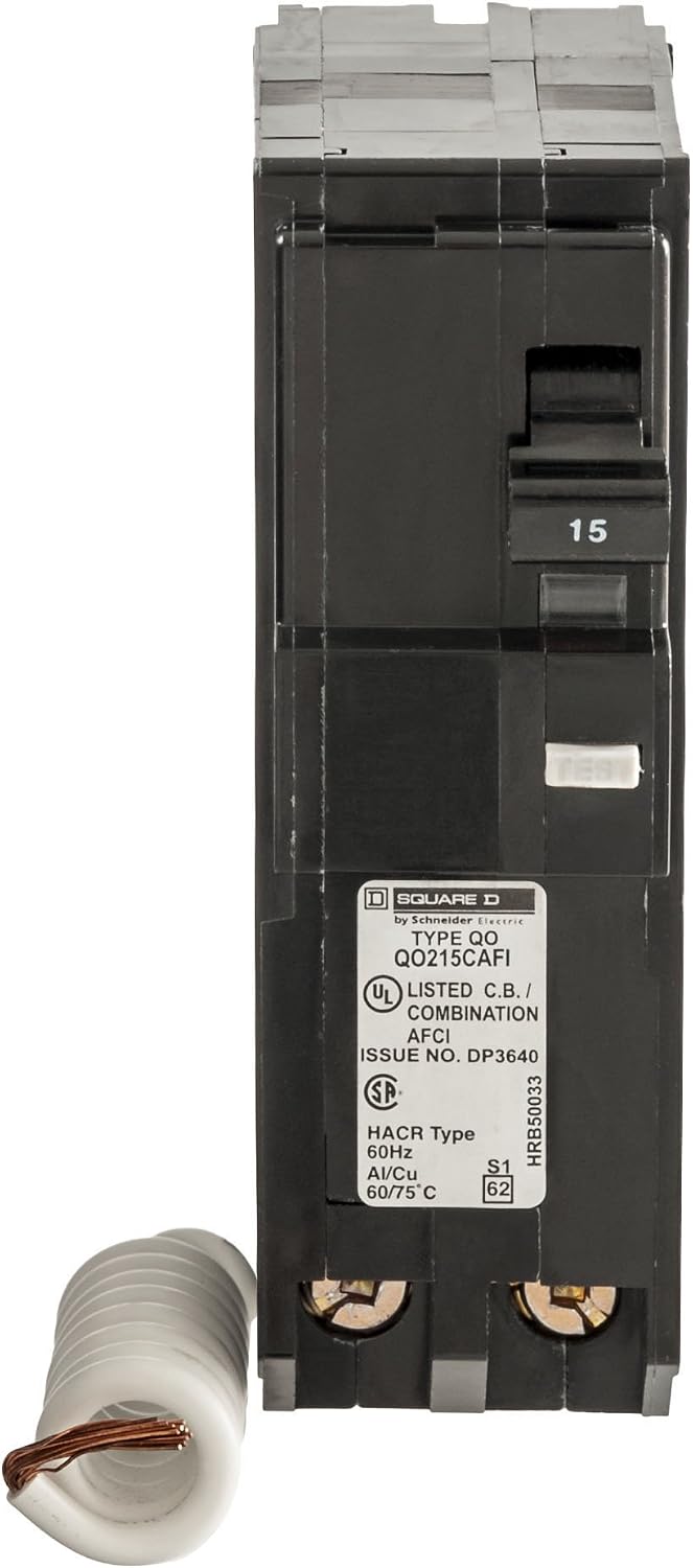 Square D - QO 15 Amp 3.5 in. Two-Pole CAFCI Circuit Breaker