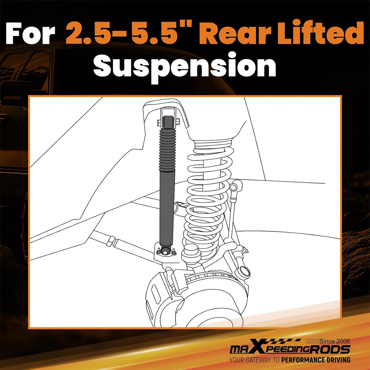 maXpeedingrods 2.5-5.5" Rear Shocks for Toyota Tacoma 2WD 4WD 2005-2023
