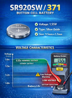 40 Pack SR920SW 371 Watch Batteries 1.55V Silver Oxide Button Cells