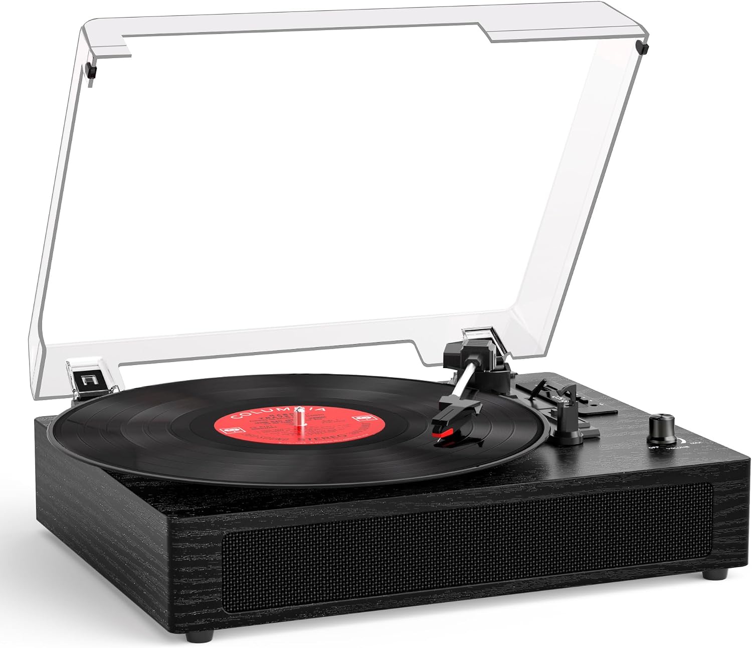 Vinyl Record Player with Bluetooth, 3-Speed Belt-Drive Turntable with Built-in Speakers, Easy Setup for Beginners