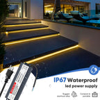 60W LED Driver 12V Power Supply 5A, Waterproof IP67 LED Adapter Transformer