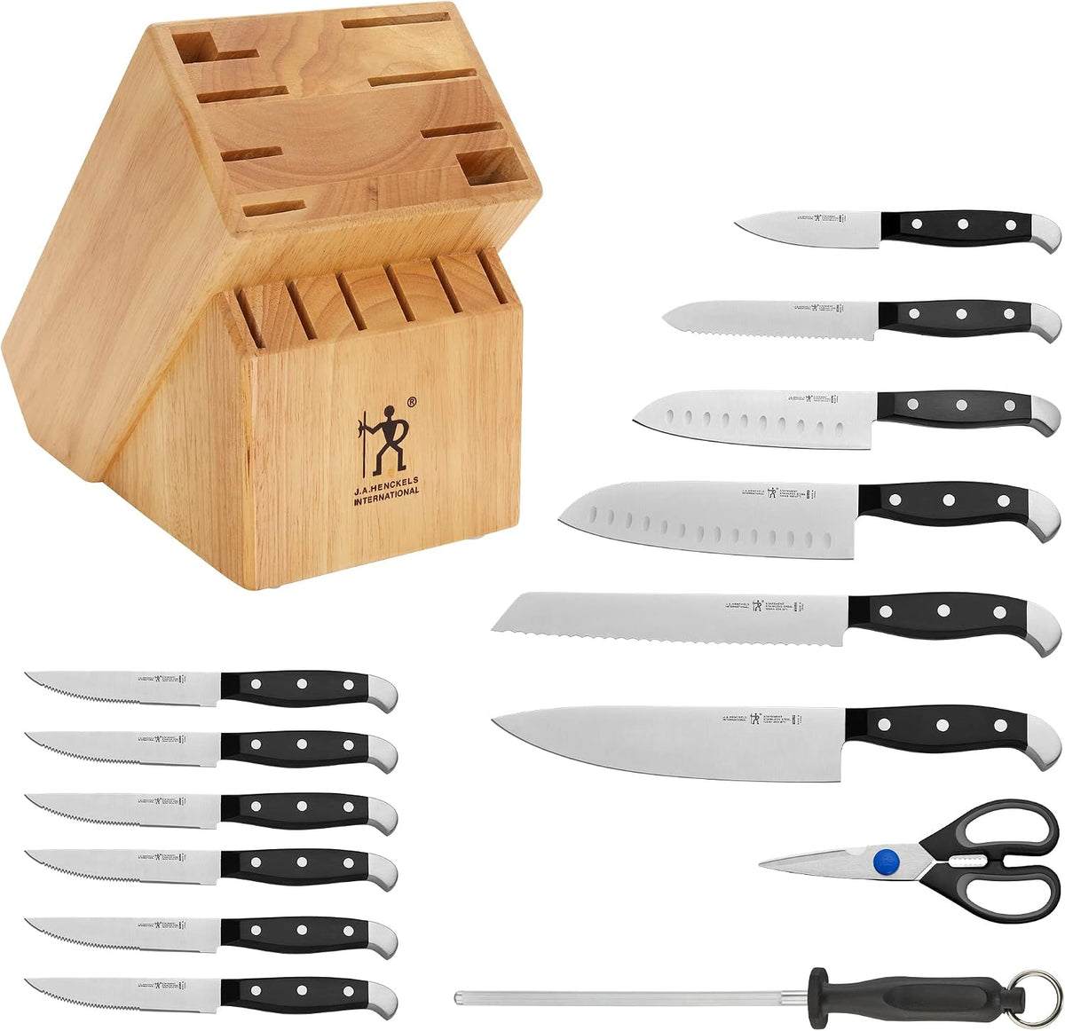 Statement 15 pc Knife Block Set, Razor-Sharp, German Engineered