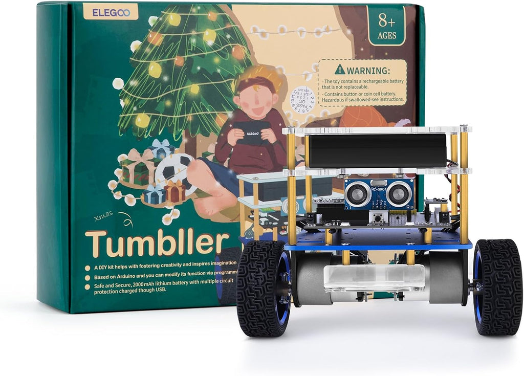 ELEGOO Tumbller Self-Balancing Robot Car Kit, Compatible with Arduino | Auto-follow, Obstacle Avoidance, Bounce Mode