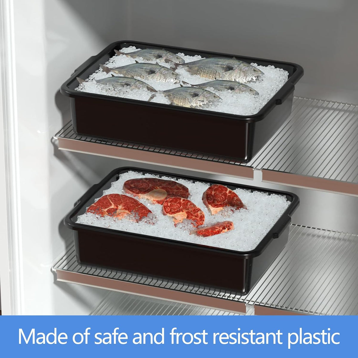 4 Packs Commercial Restaurant Bus Tub, 25 L Plastic Bus Box