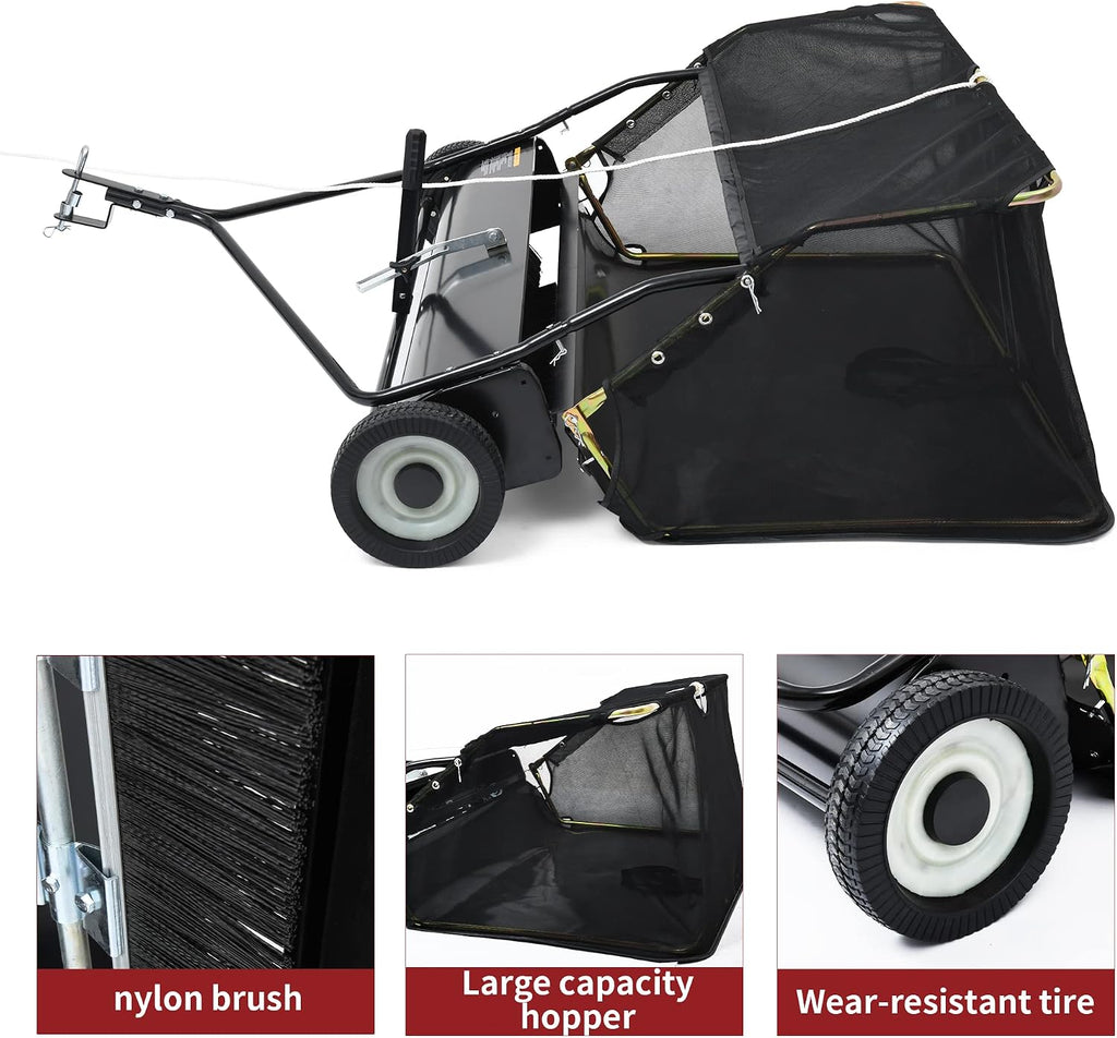 42" Tow Behind Lawn Sweeper, 20 cu. ft. Leaf Collector