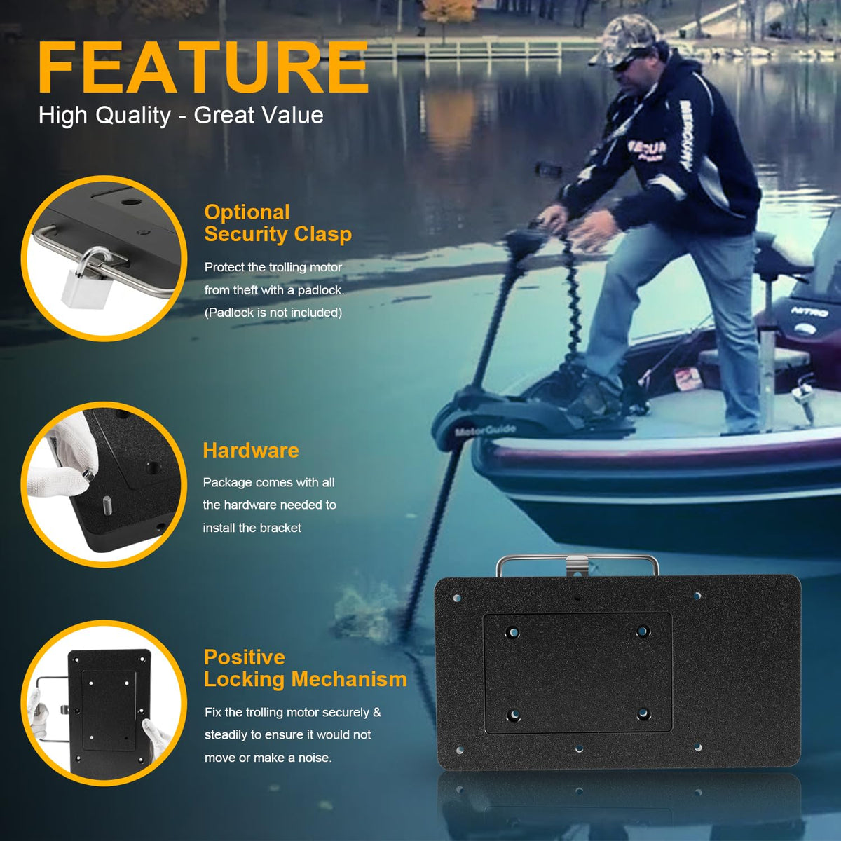 8M0120717 Trolling Motor Quick-Release Mounting Bracket for MotorGuide Xi