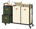 4 Section Laundry Cart, 52.8 Gal. (200L) Laundry Hamper with Lid, Laundry Basket with Wheels, Rolling Laundry Sorter