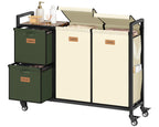 4 Section Laundry Cart, 52.8 Gal. (200L) Laundry Hamper with Lid, Laundry Basket with Wheels, Rolling Laundry Sorter