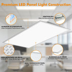 2x4 LED Flat Panel Light 6 Pack, 70W 9310LM, 2.4G Wireless Switch & App