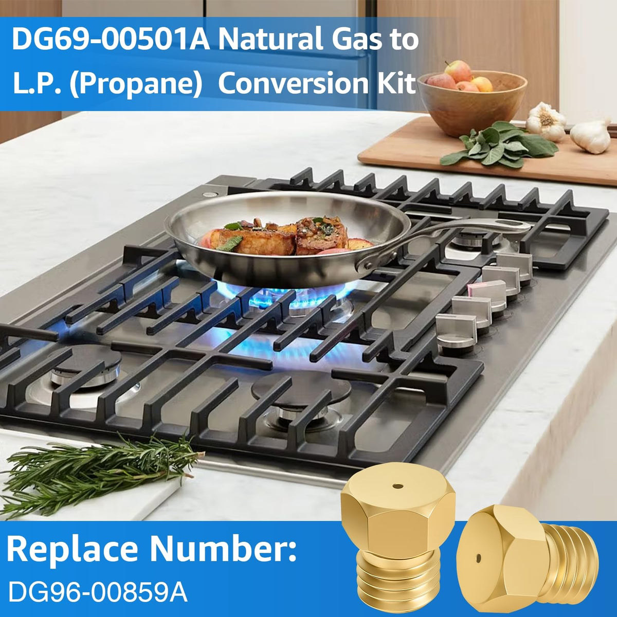 7PCS Orifices DG69-00501A Conversion Kit Replaces for Samsung Gas Range