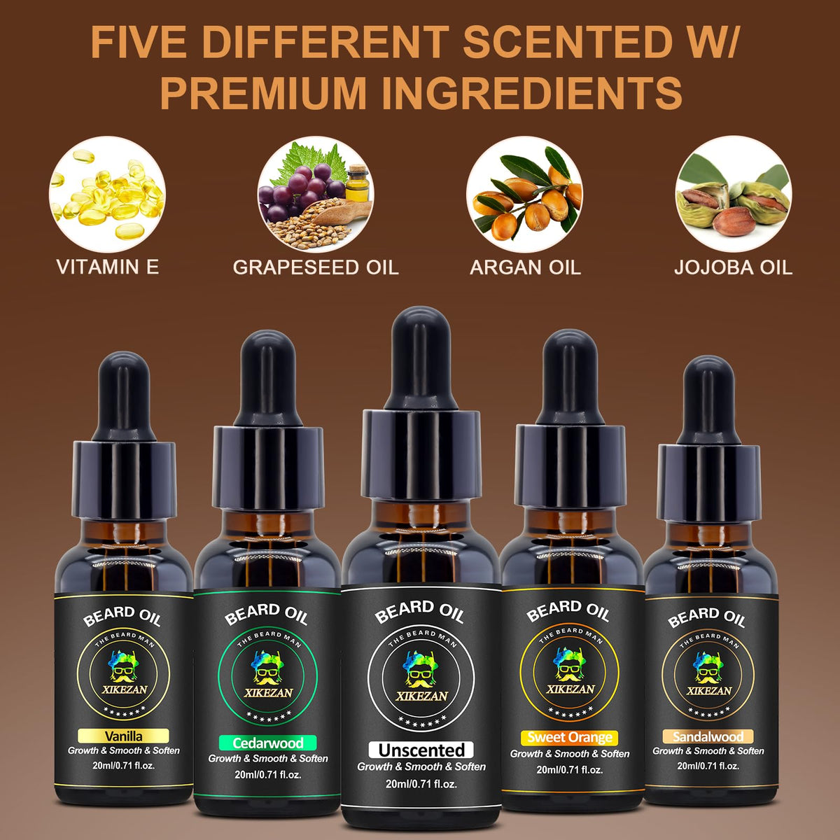 Beard Oil & Comb Set Soften, Smooth/Strengthen, Christmas Stocking Stuffers