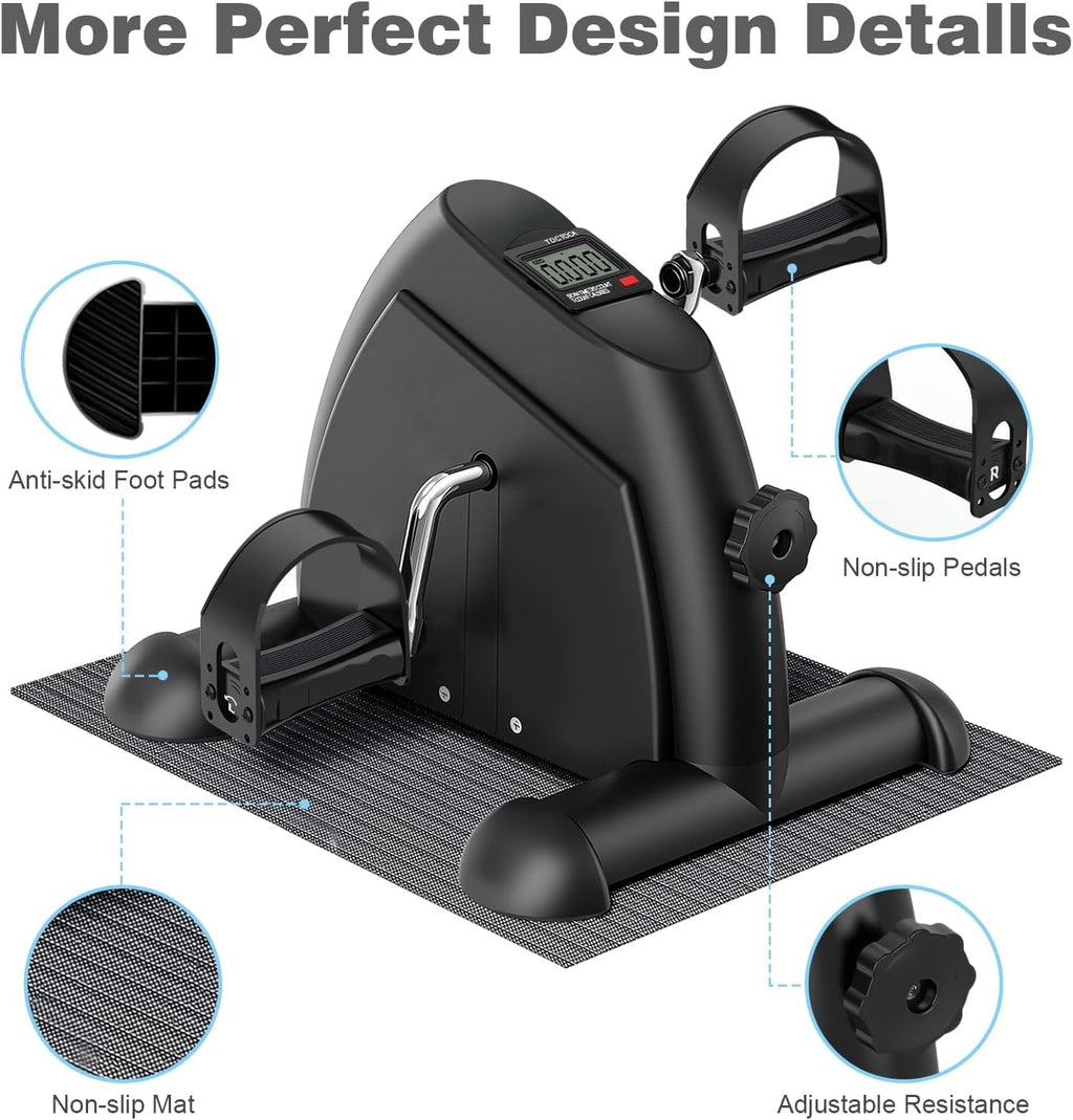 Mini Exercise Bike, Portable Under Desk Pedal Exerciser, Arm & Leg Trainer