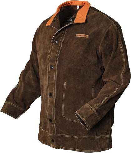 Leather Welding Jacket | Heavy Duty Heat Flame Resistant for Men Women welder jacket Welding Coat