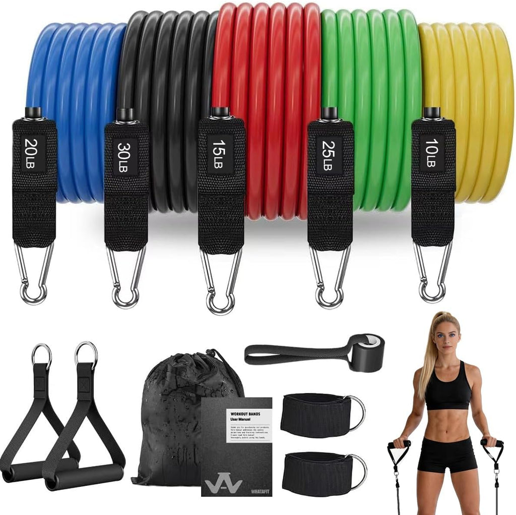 Resistance Bands, Exercise Bands with Handles, Workout Bands for Working Out, Fitness Bands Set for Home Gym Full