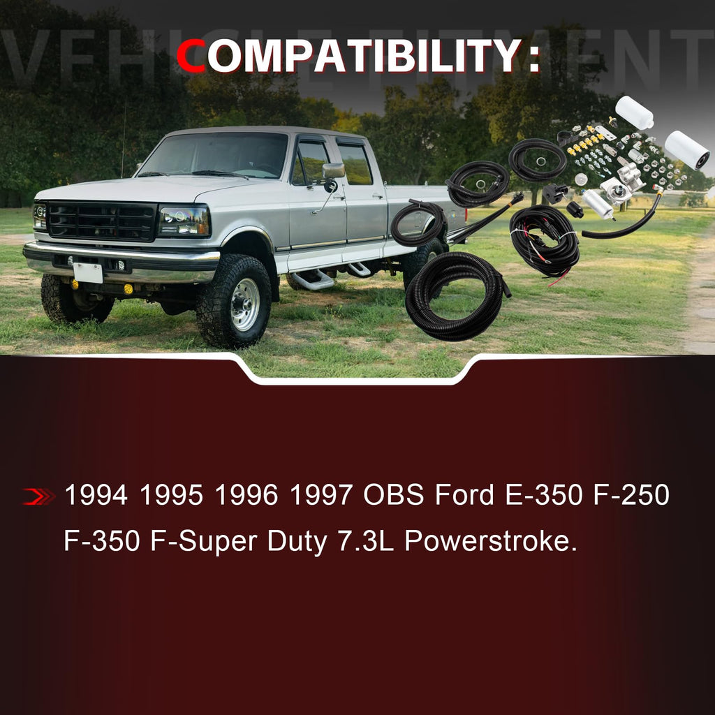 Electric Fuel Pump Conversion Kit Compatible With Ford F-350 7.3L