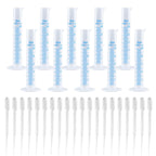 Geesatis 25ML Plastic Graduated Cylinder(10) and 2 ML(20) Plastic Droppers