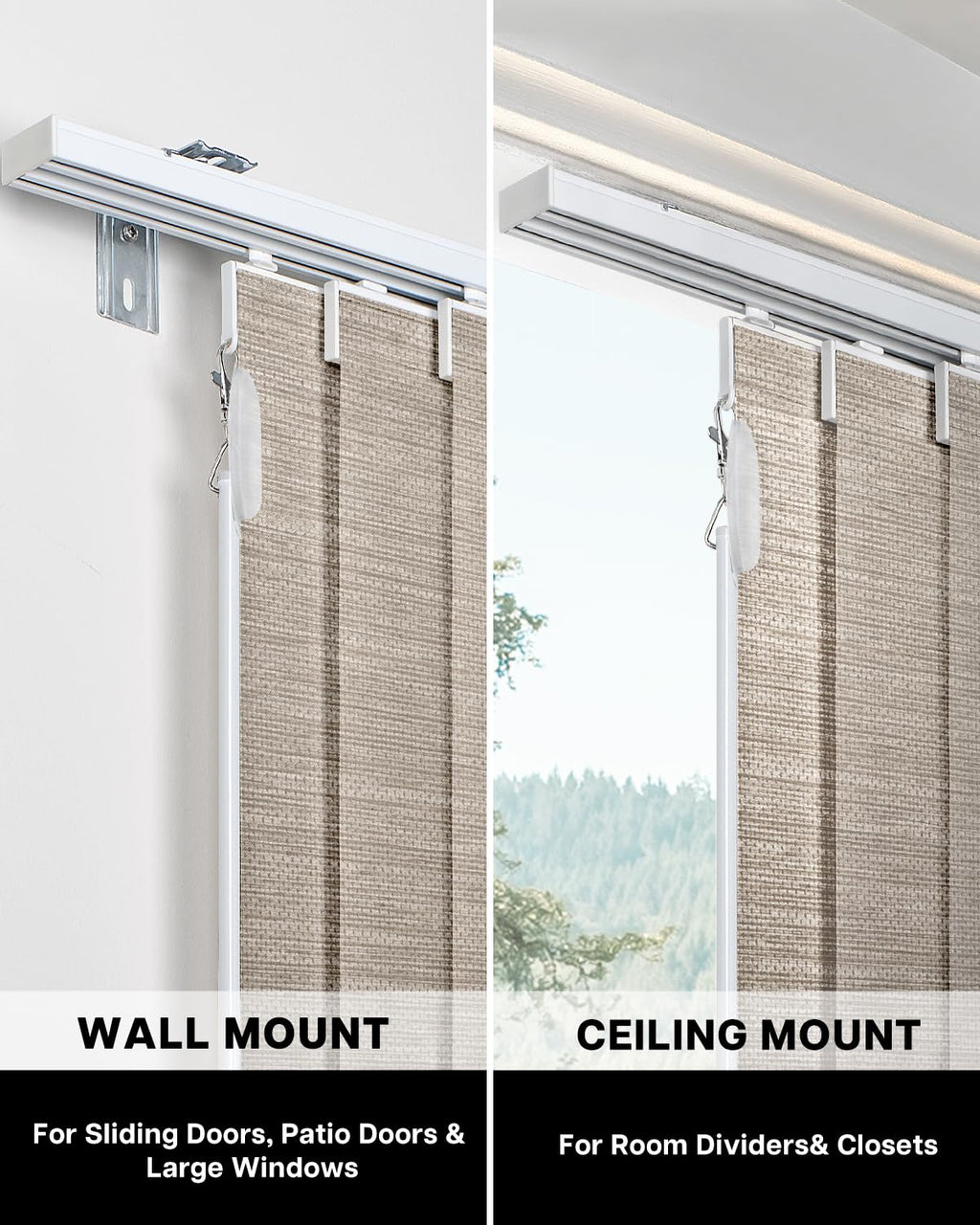Woven Texture Paper Vertical Blinds, SleekLoom Dove Grey