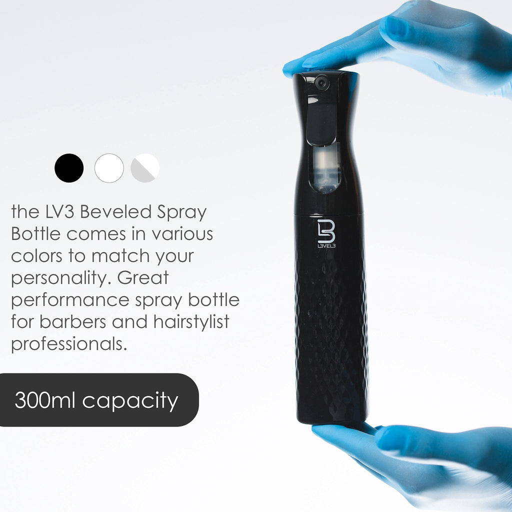 Beveled Spray Bottle Continuous Spray with a Fine Mist Pattern (Black)