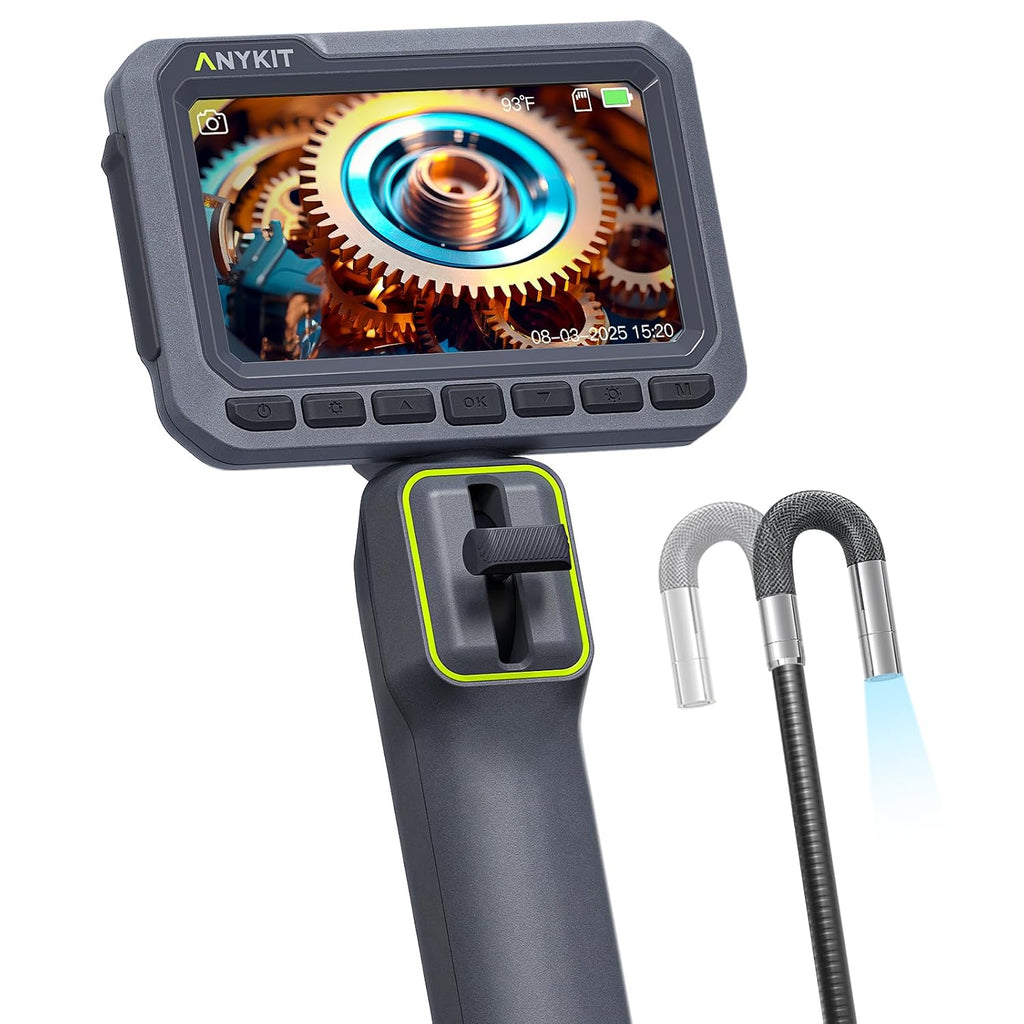 Anykit 210° Two-Way Articulating Borescope, 0.22in Slim Probe Endoscope