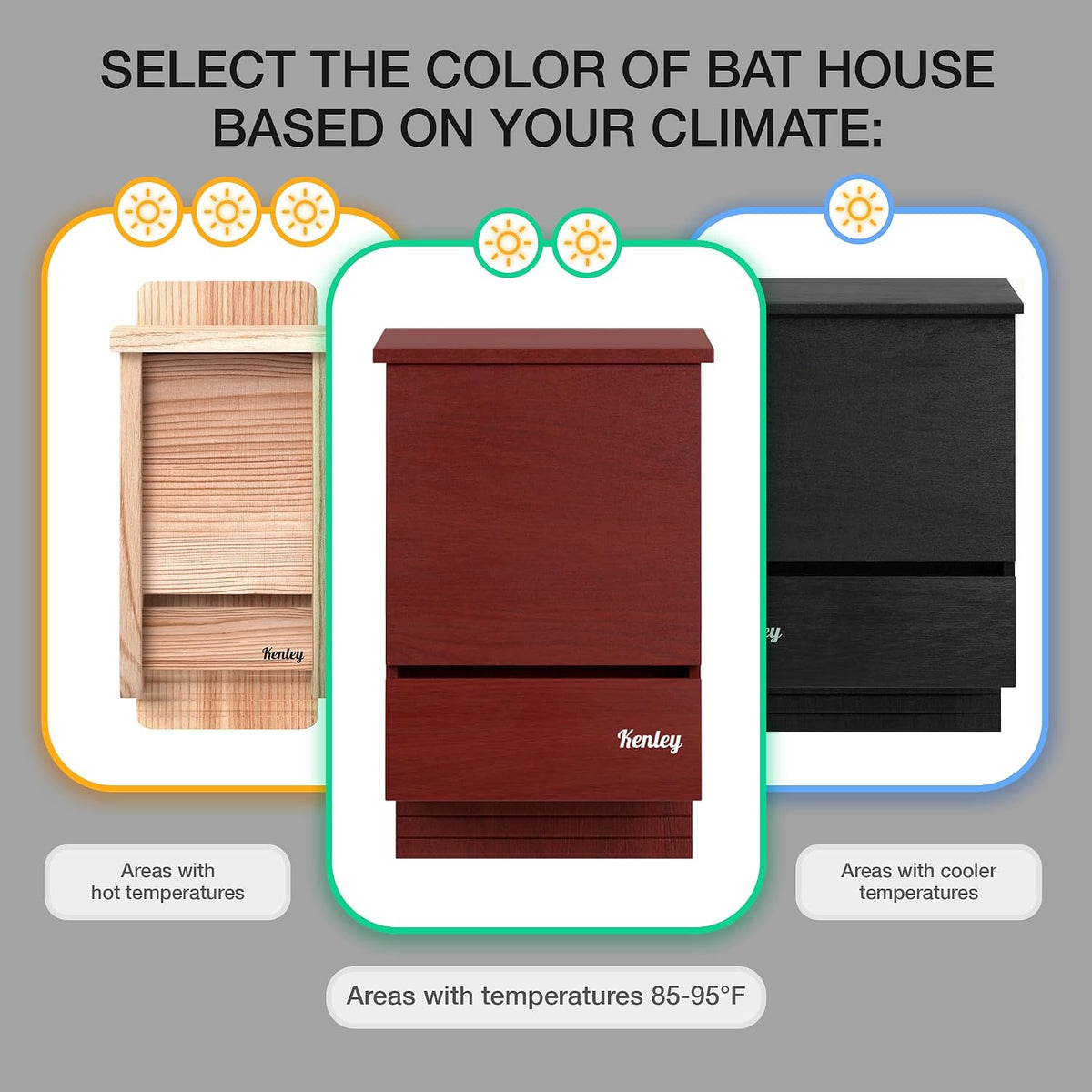 Bat House - Large Outdoor Bat Box with Double Chamber - Cedar Wood