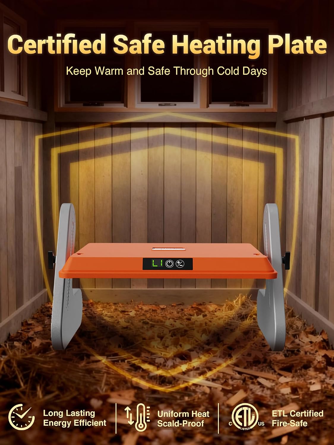 Brooder Heater for 20 Chicks, Chicken Heating Brooder Plate with 3 Adjustable Temp Settings, Safe Coop Heater for