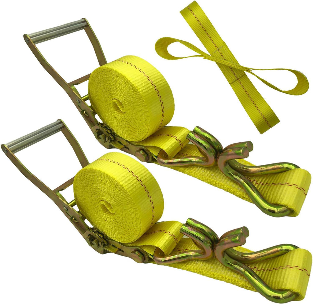 Ratchet Straps - 2" x 17' Heavy Duty Cargo Straps, Load up to 10000Lbs, Double J Hooks for Trucks, Moving Appliances