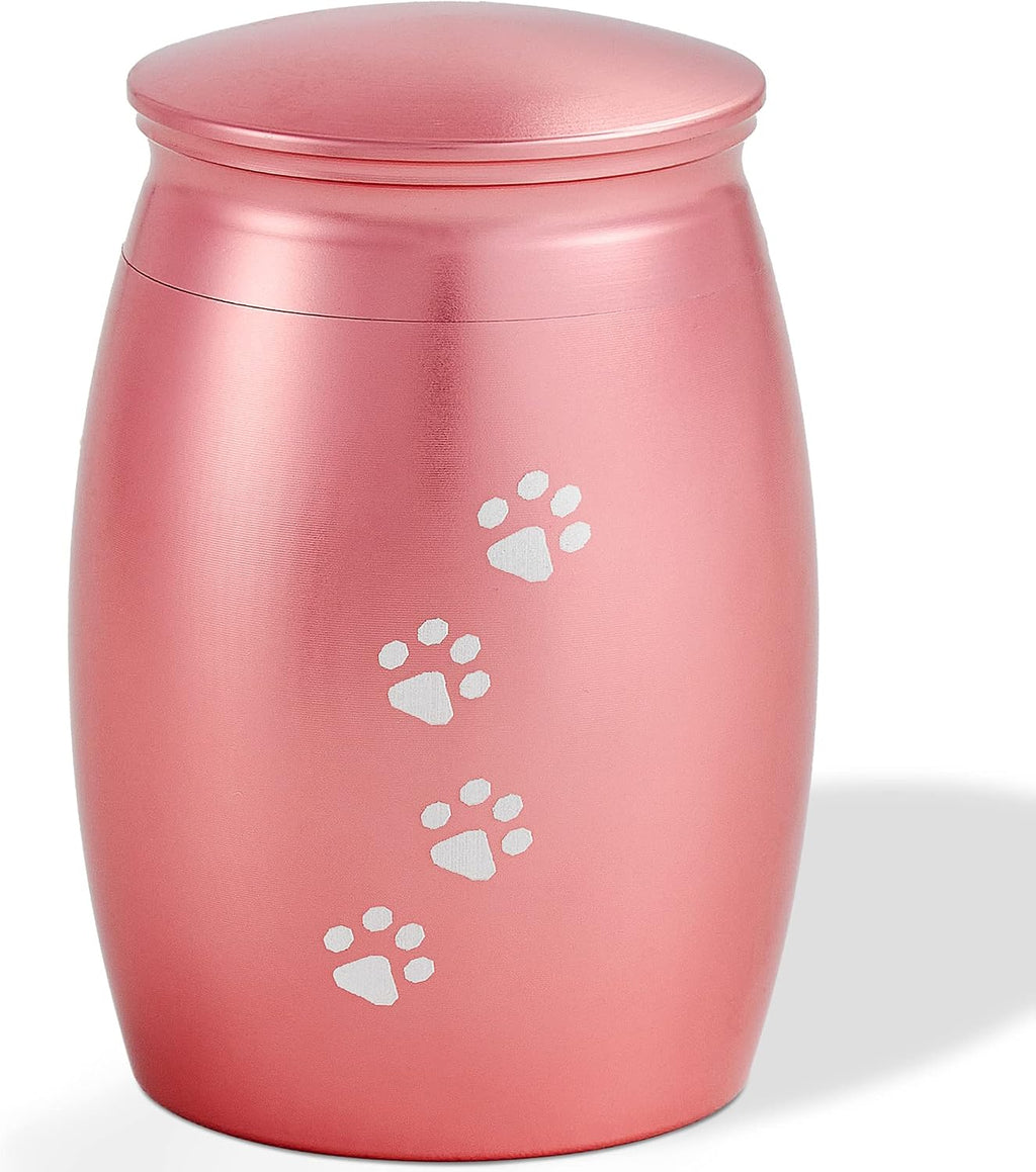 Pink Small Urns for Dog Ashes, Pet Memorial Gift for Loss of Cat
