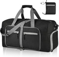 40L Travel Duffle Bag for Men Women - Foldable Duffel Bag with Shoes Compartment - Overnight Bags Waterproof & Tear