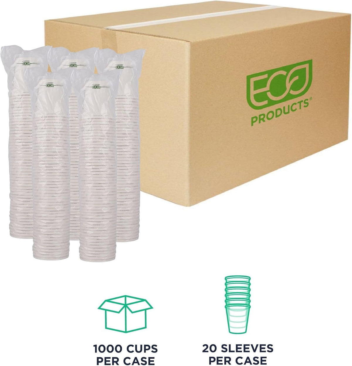 GreenStripe Disposable Paper Hot Cups, 12 oz, 1000 Count