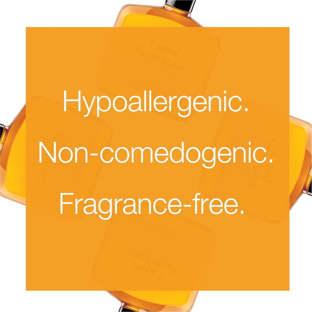 Liquid Gentle Foaming Face Wash with Glycerin, Oil-Free & Hypoallergenic Skin Care Cleanser, Fragrance-Free