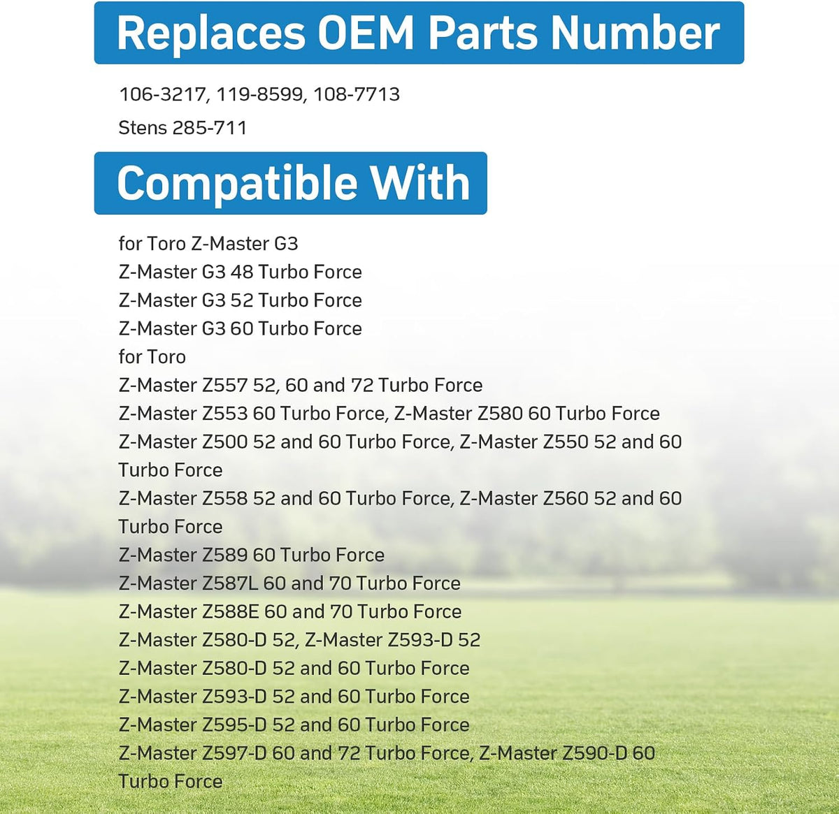 GCCSJ Lawn Mower Spindle for 106-3217 119-8599 108-7713 Compatible with Toro Z-Master G3 48 52 60 inch Deck Z500 Z553 Z557 Z580D 588E 590D 593D Lawn Tractors Mandrel Assembly