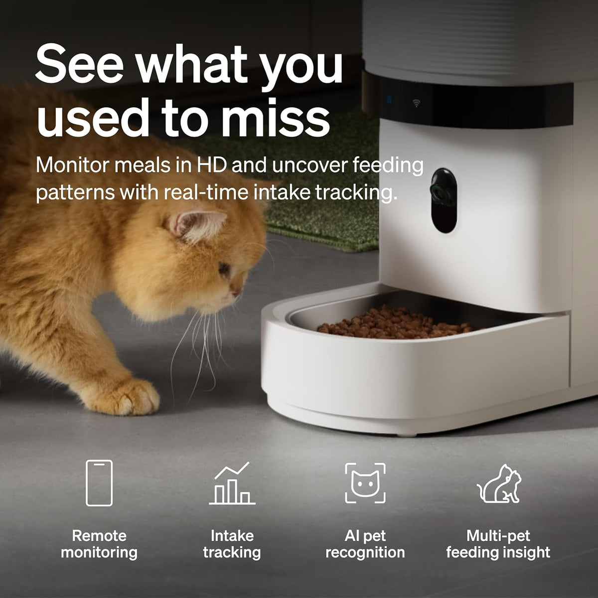 Automatic Cat Feeder with Camera, Scale AI Smart Food Intake Track