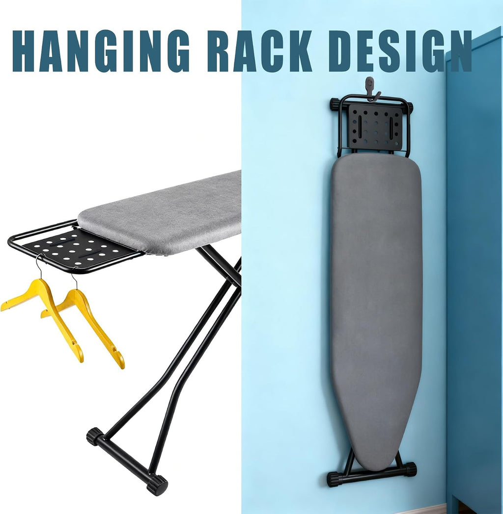 Ironing Board Full Size, Heat Resistant Cover Iron Board with Steam Rest, Ultra Thick Padding, Height Adjustable