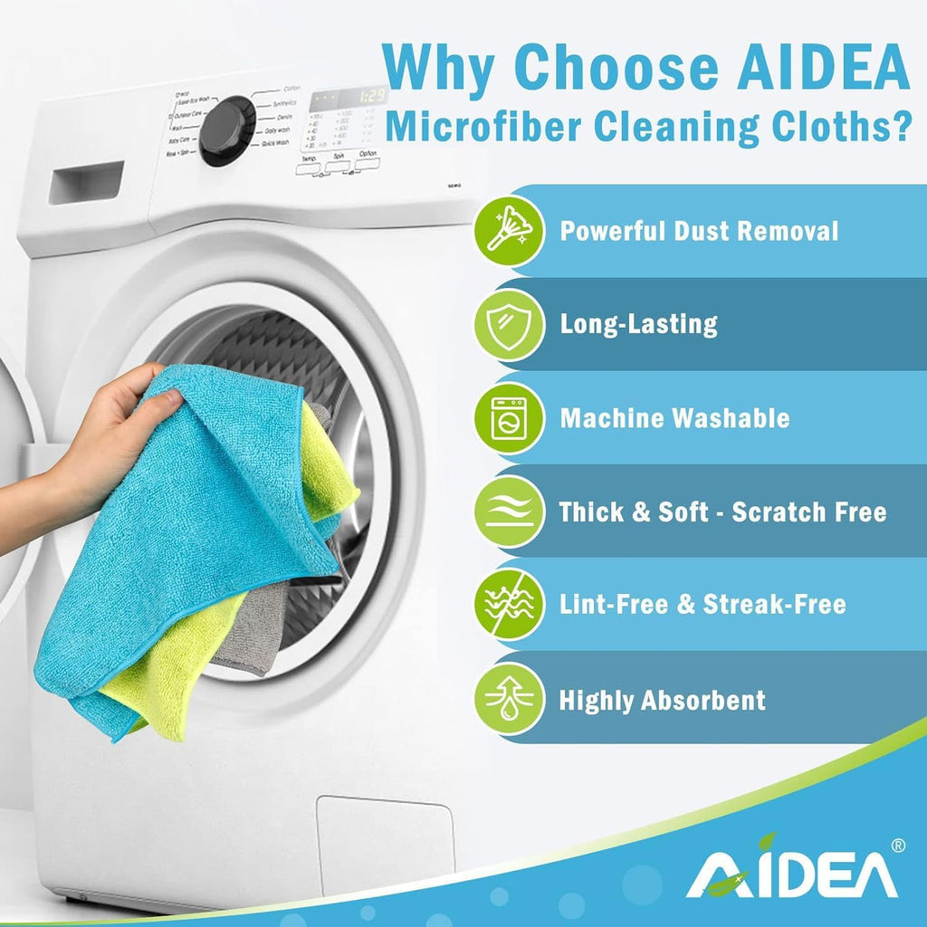 Microfiber Cleaning Cloth-50PK, Soft Microfiber Towels for Cars, Absorbent Cleaning Rags, Lint-Free Streak-Free Wash