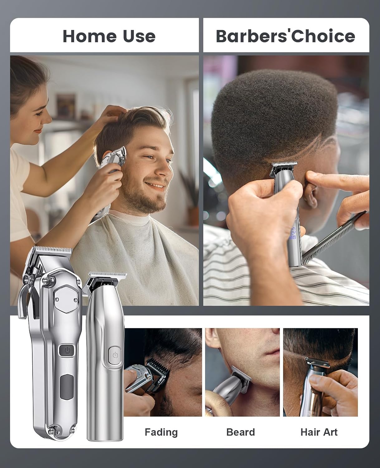 Hair Clippers and Trimmers Set Cordless for Men Grooming,Barber Set | 7000rpm Powerful Cut,Long Battery