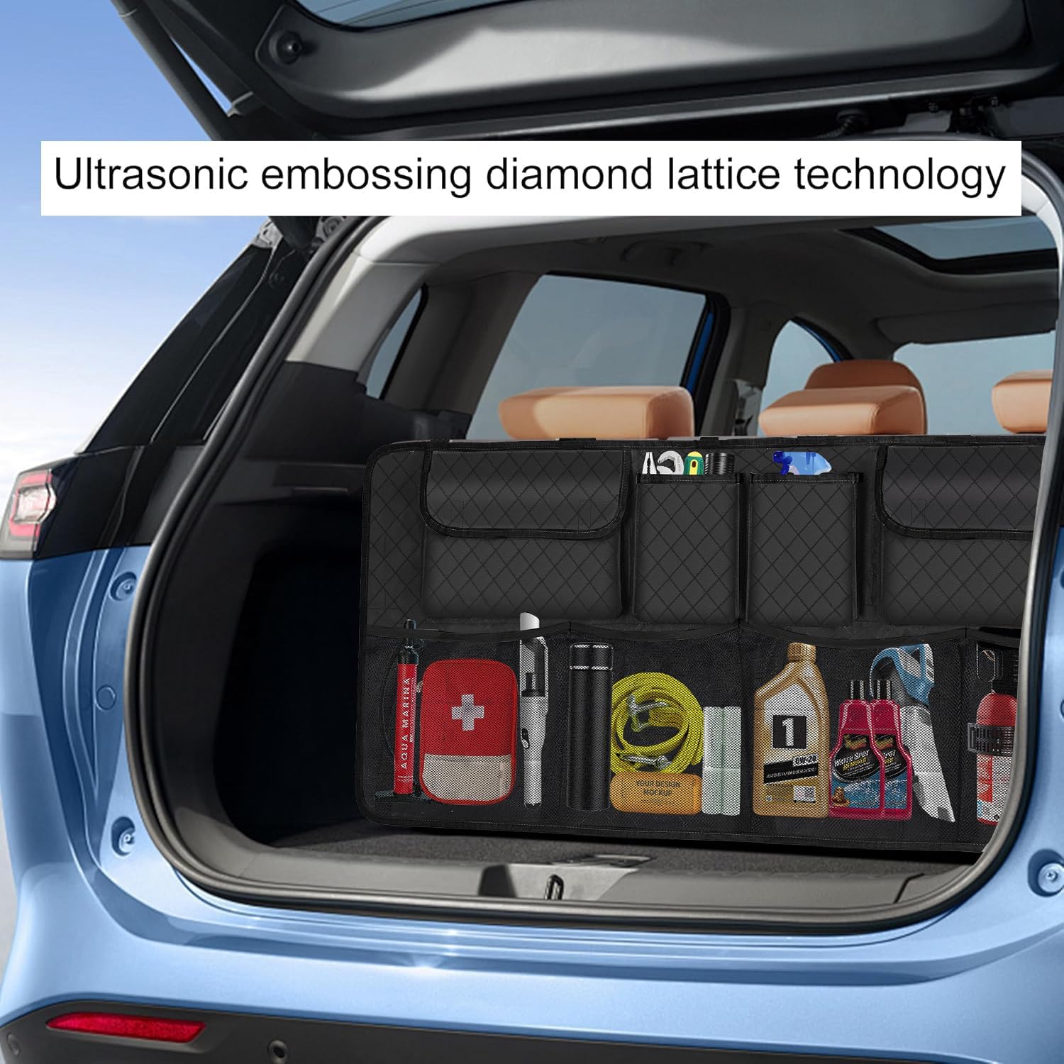 Car Trunk Organizer and Storage, Large Capacity Backseat Hanging Storage Accessories, Backseat Car Organizer for