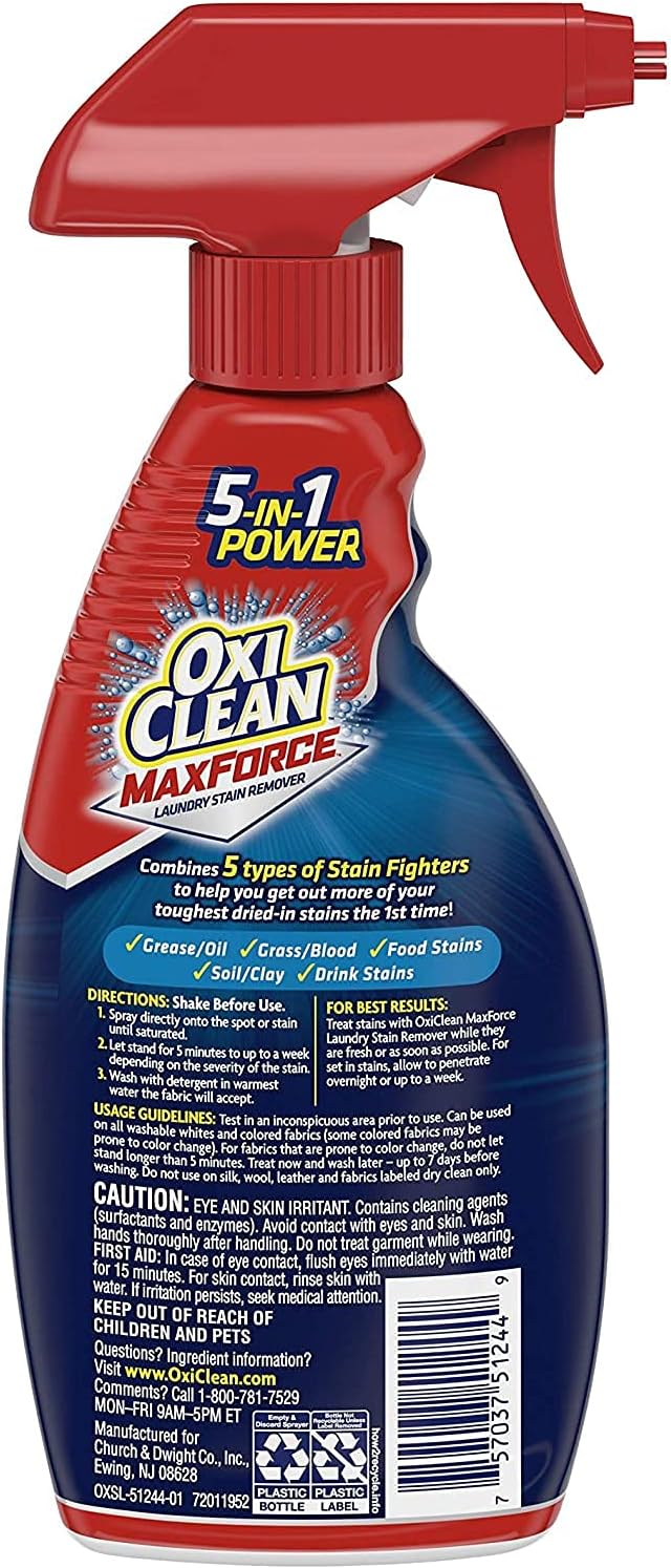 Max Force 5 in 1 Power Laundry Stain Remover Spray, 12 oz - 2 PK