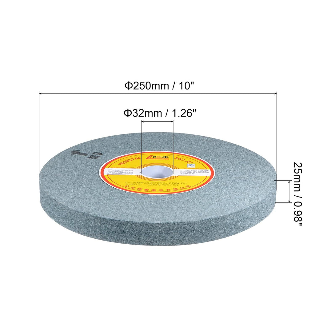 uxcell 10-Inch Bench Grinding Wheels Green Silicon Carbide GC 80 Grits Surface Grinding Ceramic Tools