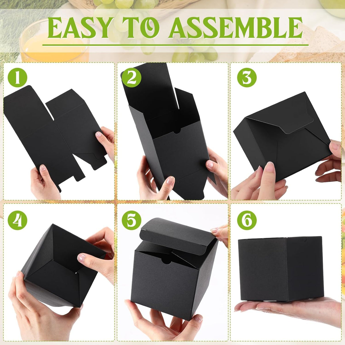 48 Pack Black Gift Boxes Small Cardboard Gift Boxes with Lids