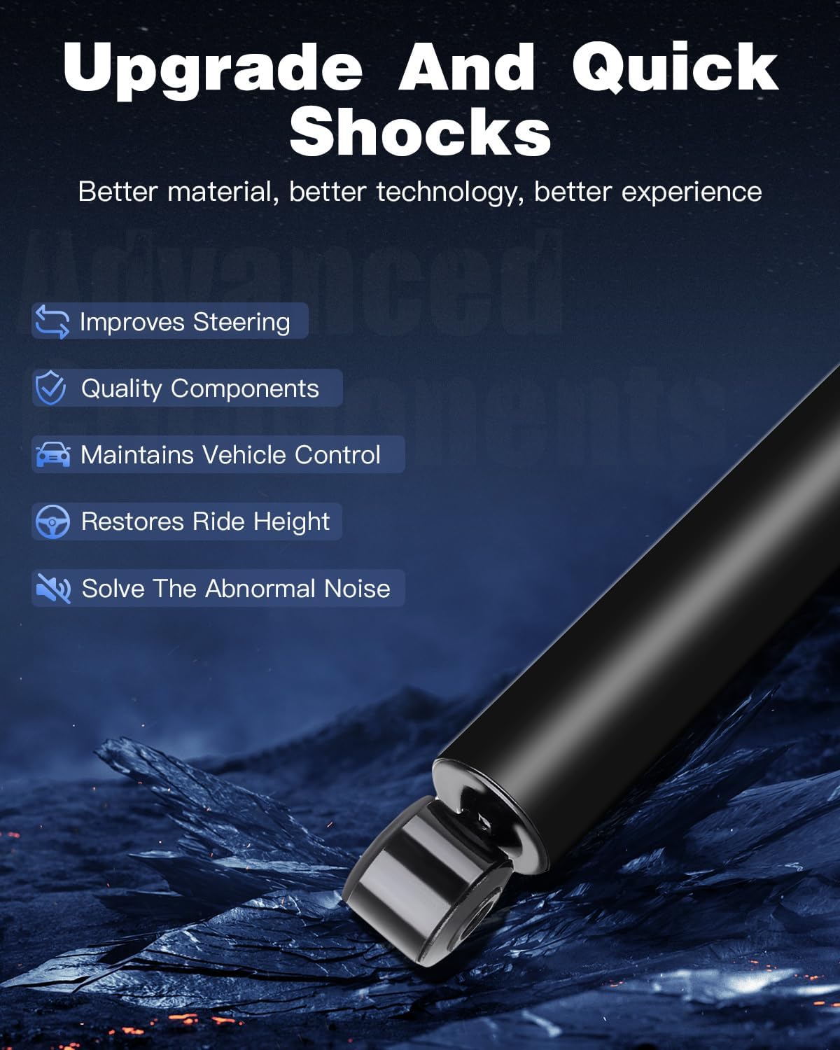 Rear Shocks Absorbers, ECCPP Gas Shocks for Chevy Silverado 1500 1999-2007