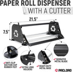 18" Paper Dispenser with Cutter + White Kraft Paper Roll