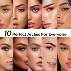 Eyebrow Stamp Kit, Brow Stencil Easy to Use & Natural Looking, Pigmented Long Lasting Eye Brow Cream with Brush and