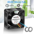 40mm x 20mm 4-Pin PWM 12V PC Cooling Fan 2-Pack
