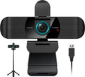 Pro HD 1080p/30fps Webcam with Dual Microphones, External USB Web Camera