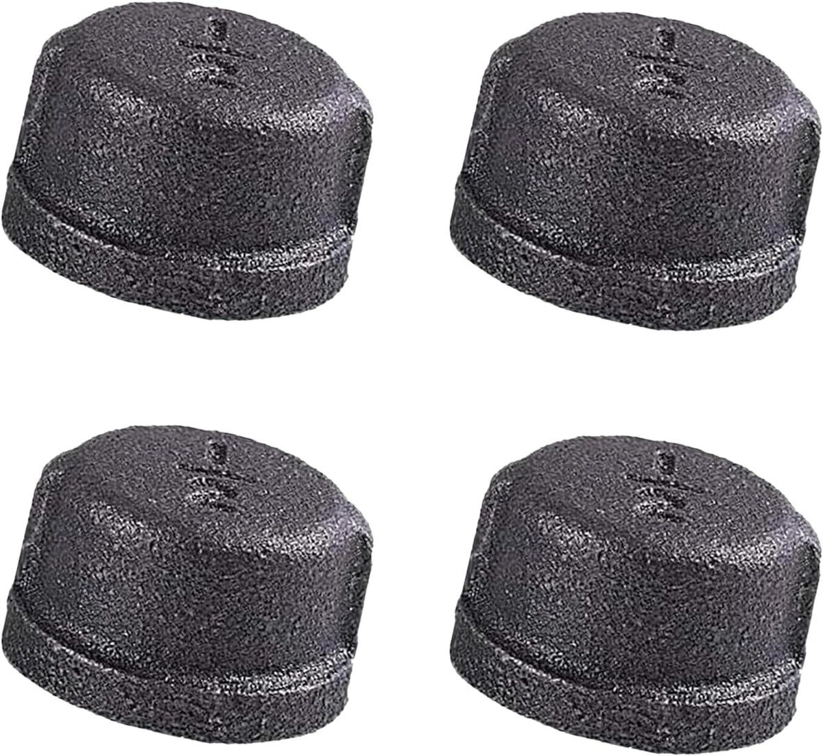 1/2" Malleable Iron Cast Pipe Fitting Cap, 4pcs
