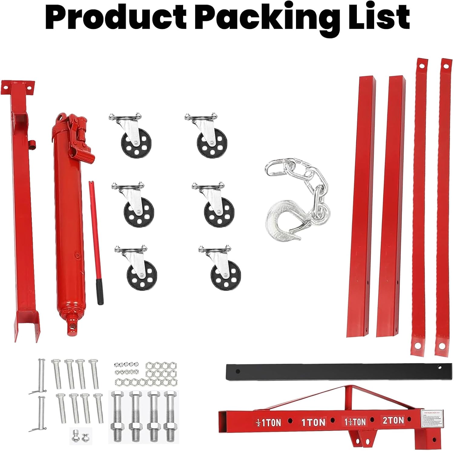 3Ton Engine Hoist Cherry Picker with 8 Ton Hydraulic Pump-6000 lb Heavy Duty Engine Lift Crane