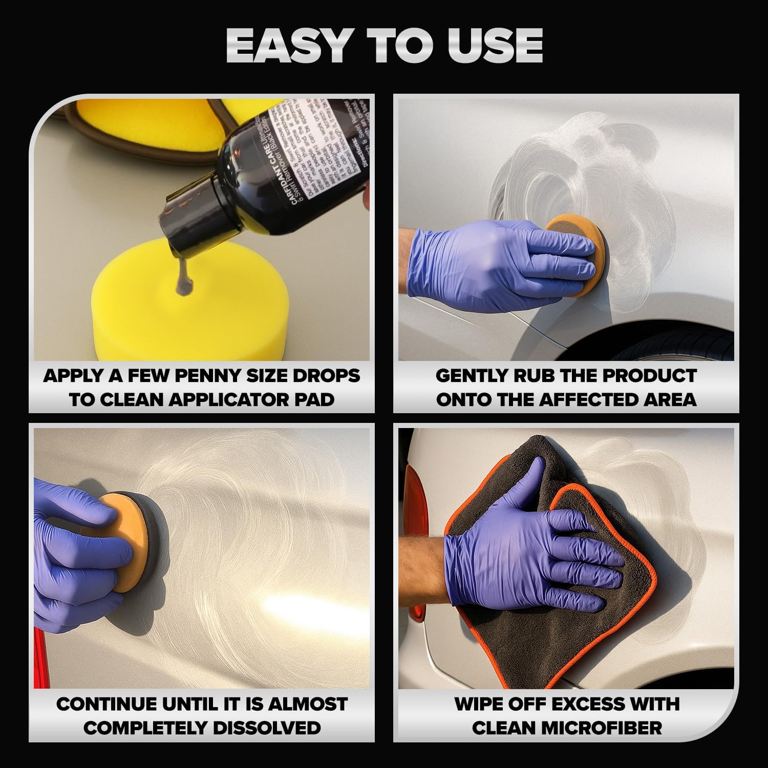 Gray and Silver Scratch and Swirl Remover Kit, Car Scratch Remover for Deep Scratches with Buffer Pad, Rubbing