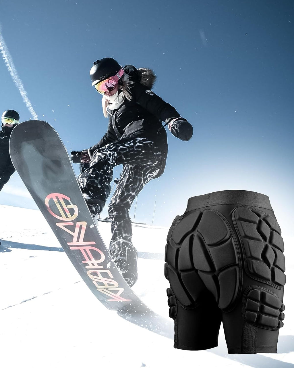 Snowboard Butt Pad - 3D Protection Impact Shorts With Thick EVA Pads for Snowboarding, Skating and Skiing - Tailbone