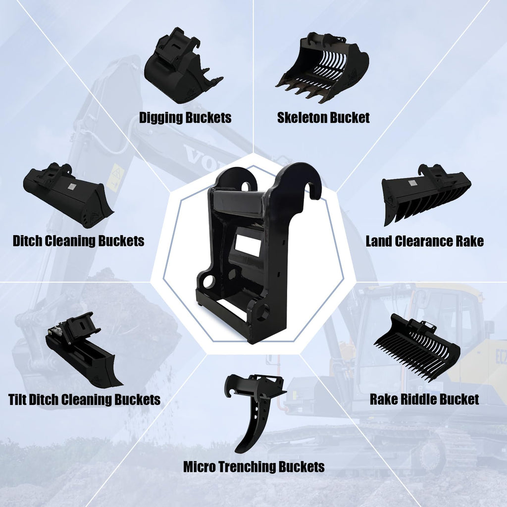 X-Change Coupler Bracket for Quick Connection of Excavator Bucket Mounting Attachment for Bobcat E26 E32 E35 E42 E45 E50 E55 E60 E63 mini Excavator, Compatible with Bobcat E Series.