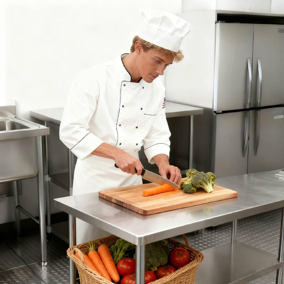 24 x 24 Inch NSF Stainless Steel Work Table with Undershelf